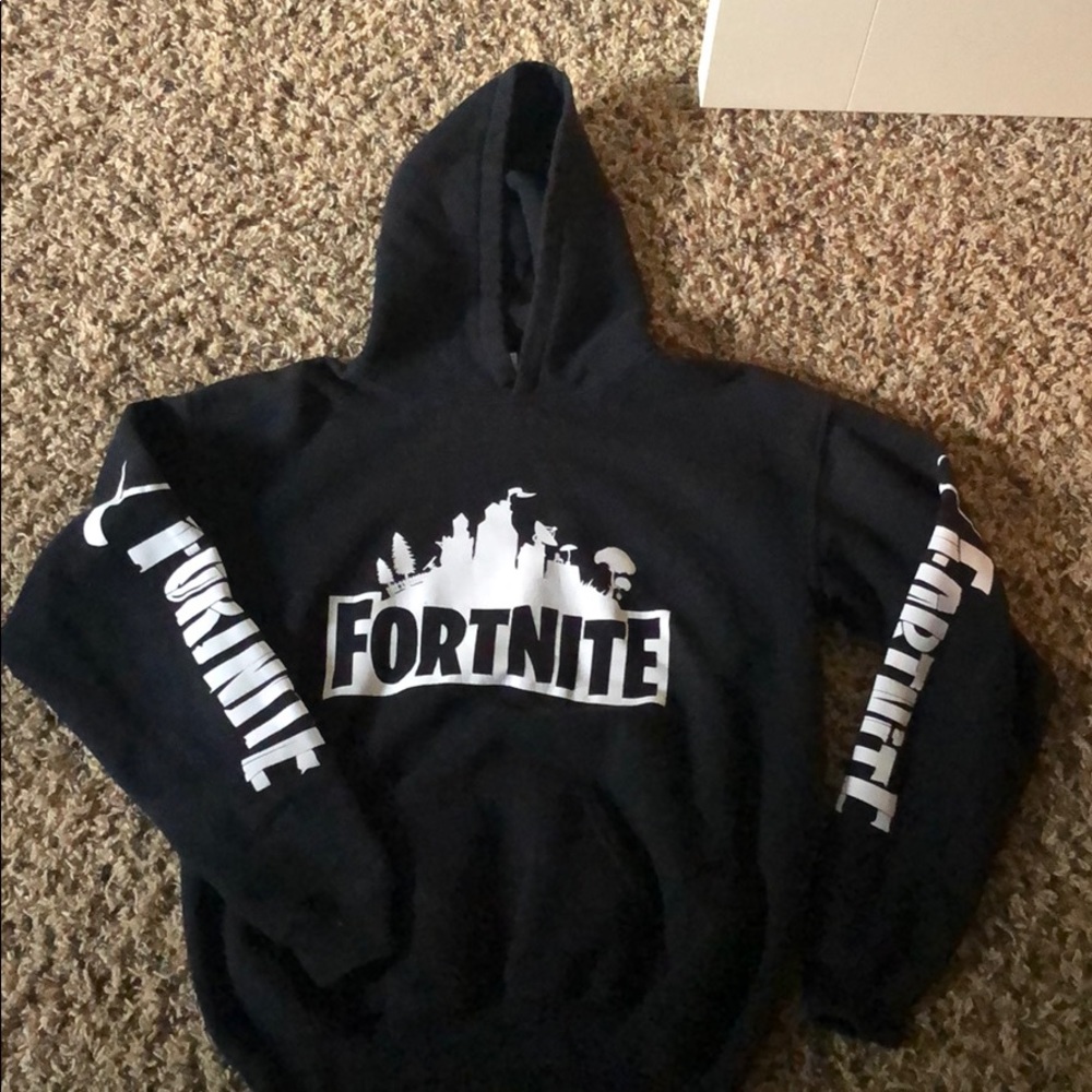 Fortnite black and white hoodie boys